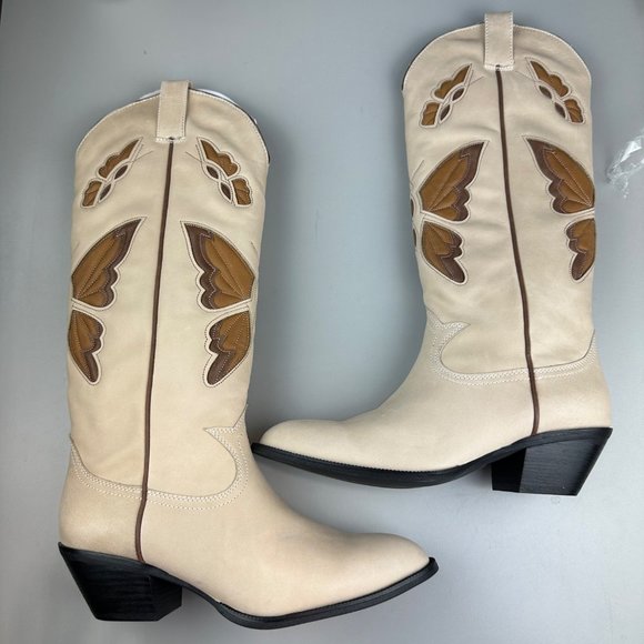 Jeffrey Campbell Fly Away Cowboy Boot in Natural - Picture 7 of 10